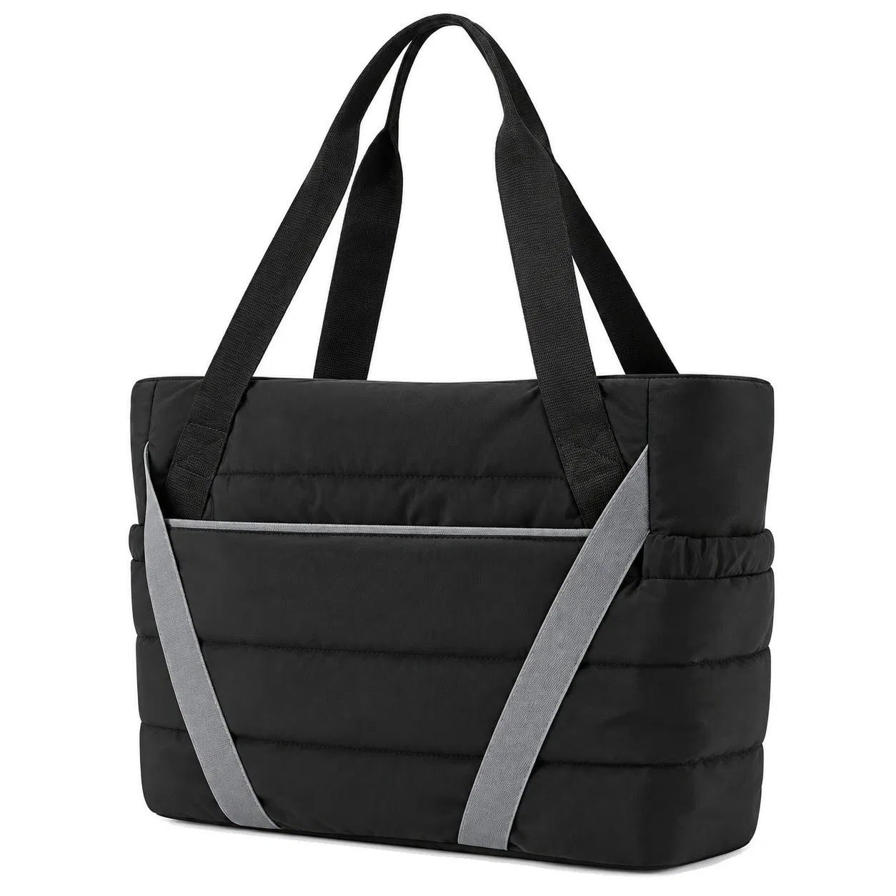 Custom Padded Nylon Yoga Gym Tote with Mat Strap and Multiple Pockets