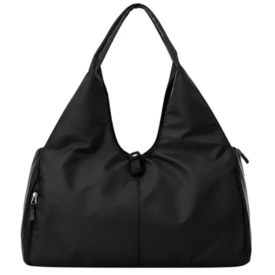 Foldable Nylon Travel Duffel Bag with Wet Dry Pocket and Shoe Compartment
