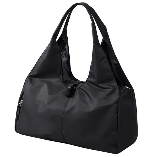 Foldable Nylon Travel Duffel Bag with Wet Dry Pocket and Shoe Compartment