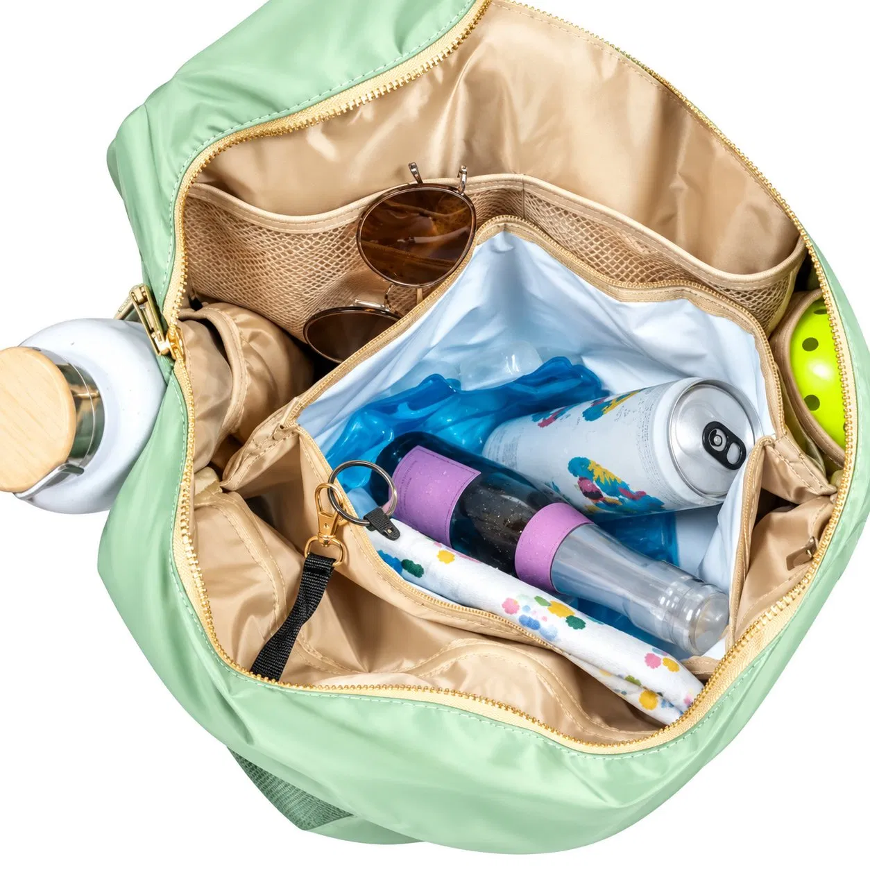 Nylon Pickleball Paddle Tote Bag with Insulated Pocket and Removable Shoe Bag