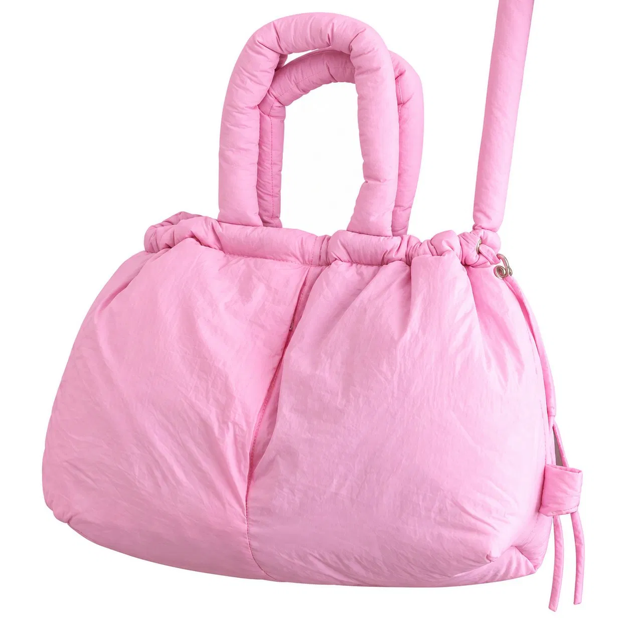 Puffy Polyester Tote Bag with Multiway Convertible Shoulder and Crossbody Carry