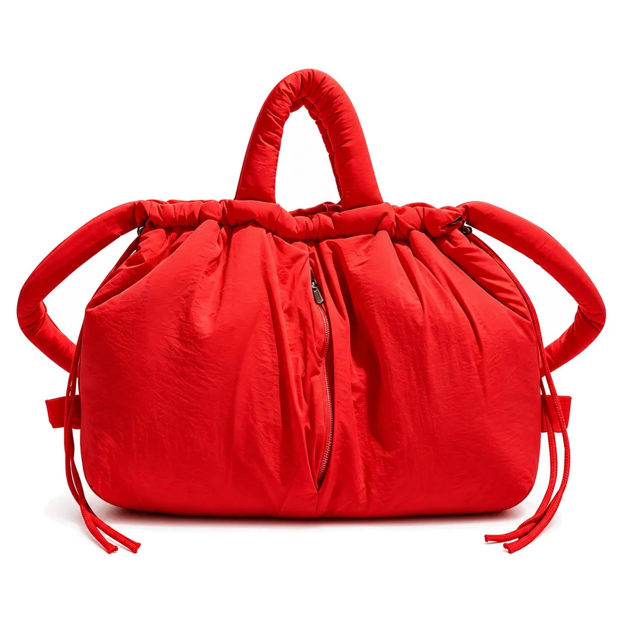 Puffy Polyester Tote Bag with Multiway Convertible Shoulder and Crossbody Carry