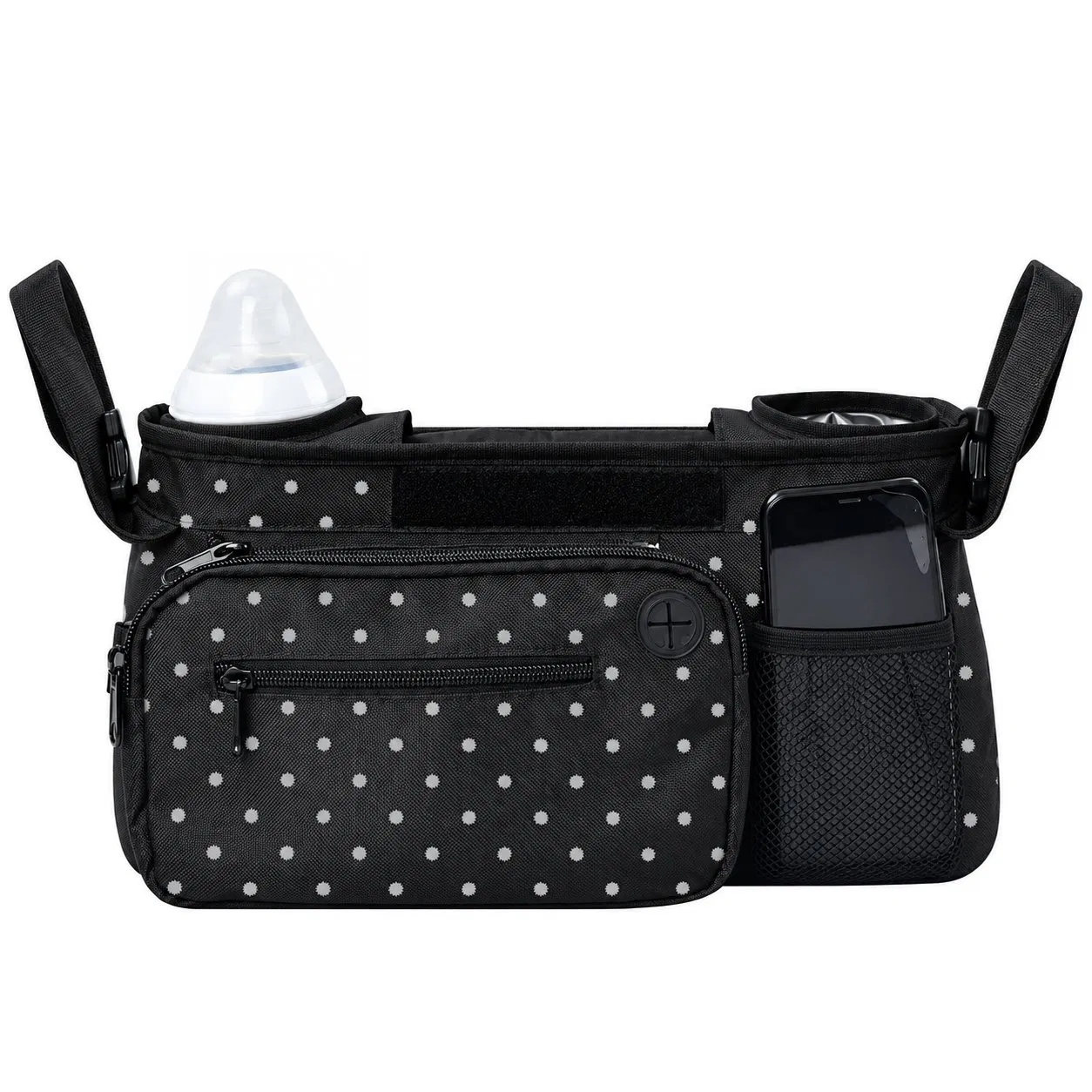 Polyester Stroller Organizer Diaper Bag with Wipe Holder and Insulated Pockets
