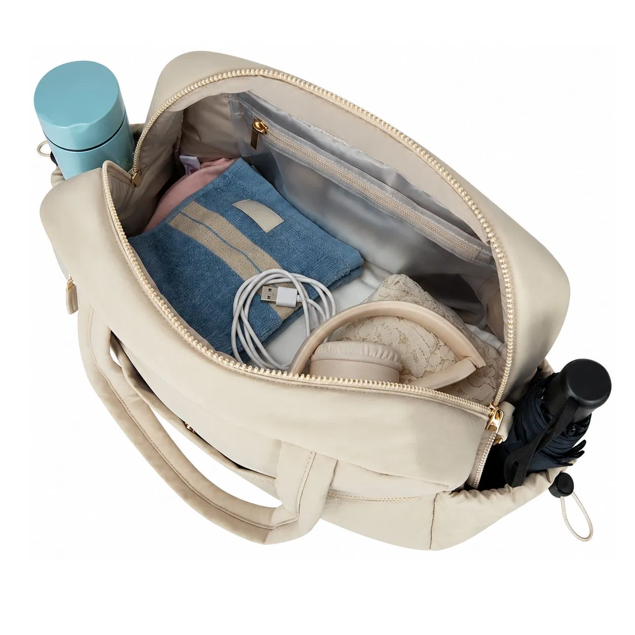 Women's Lightweight Polyester Gym Duffel Bag with Adjustable Shoulder Strap