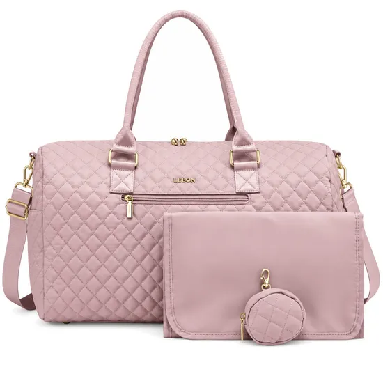 Large Capacity PU Diaper Tote Bag with Multiple Pockets for Mom Travel