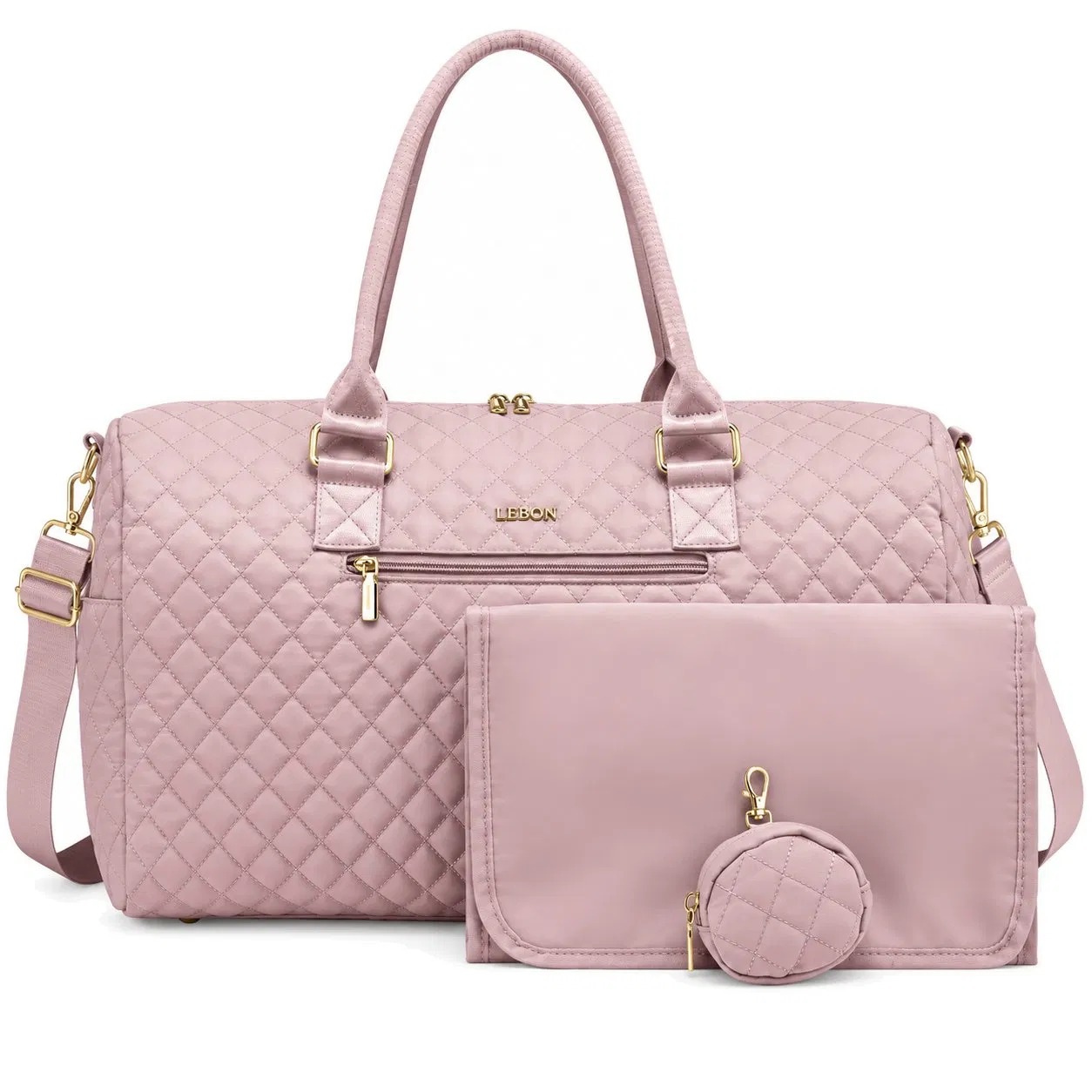 Large Capacity PU Diaper Tote Bag with Multiple Pockets for Mom Travel