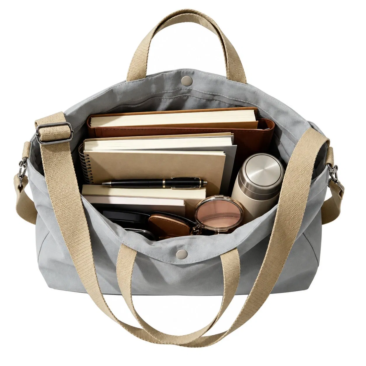 Reusable Canvas Tote Handbag with Custom Embroidered Logo for Promotional Gifts