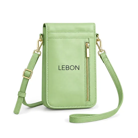 Nylon RFID Blocking Phone Crossbody Wallet with Card Slots and Detachable Neck Lanyard