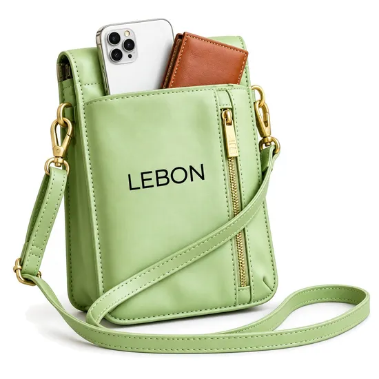 Nylon RFID Blocking Phone Crossbody Wallet with Card Slots and Detachable Neck Lanyard