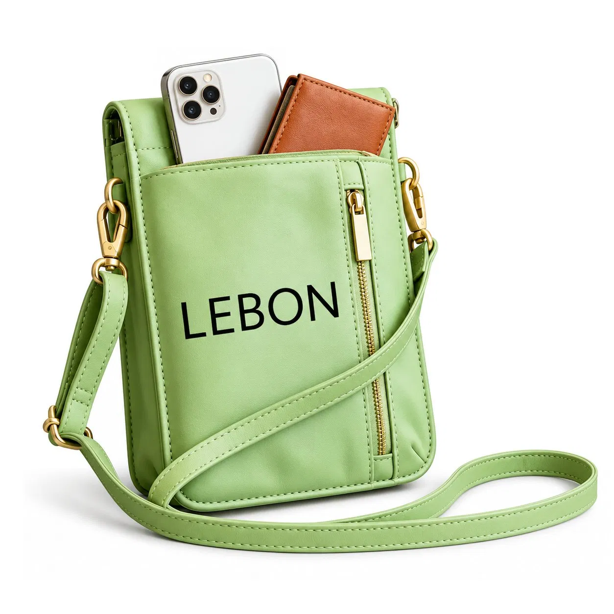 Nylon Phone Crossbody Wallet with Card Slots ID Window Neck Lanyard and Key Ring