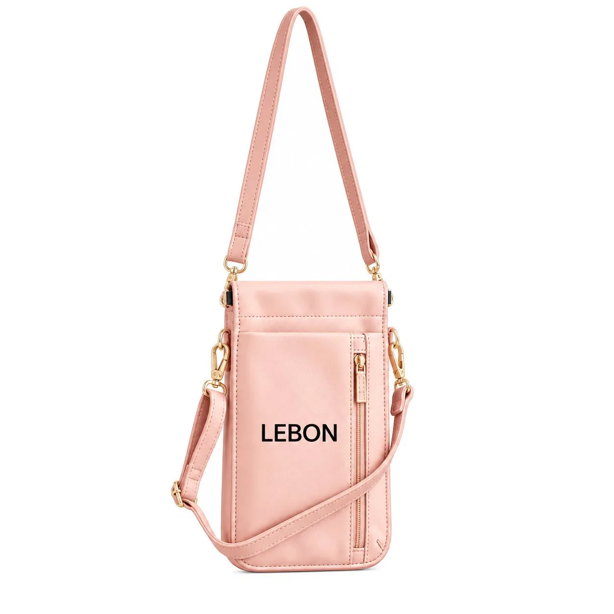 Nylon Phone Crossbody Wallet with Card Slots ID Window Neck Lanyard and Key Ring