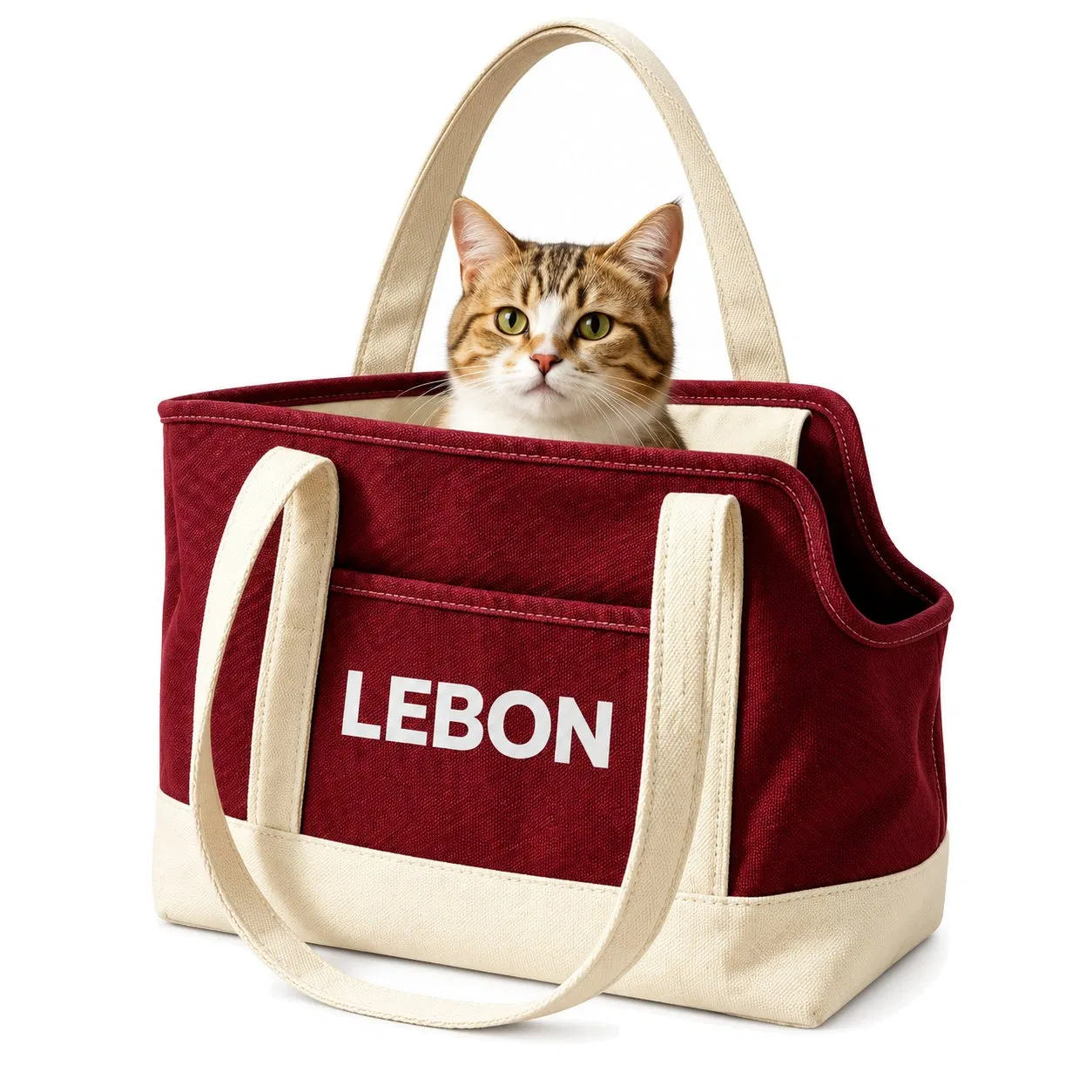 Canvas Pet Carrier Tote with Breathable Waterproof Design and Custom Logo