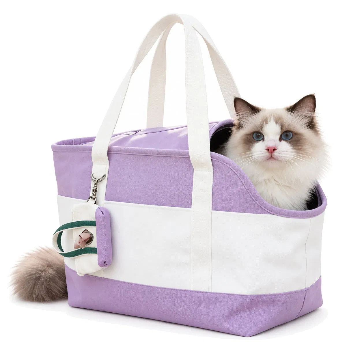 Canvas Pet Carrier Tote with Breathable Waterproof Design and Custom Logo
