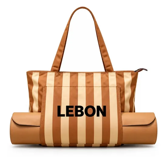 Polyester Yoga Gym Tote Bag with Detachable Mat Carrier Multi Pockets and Custom Logo