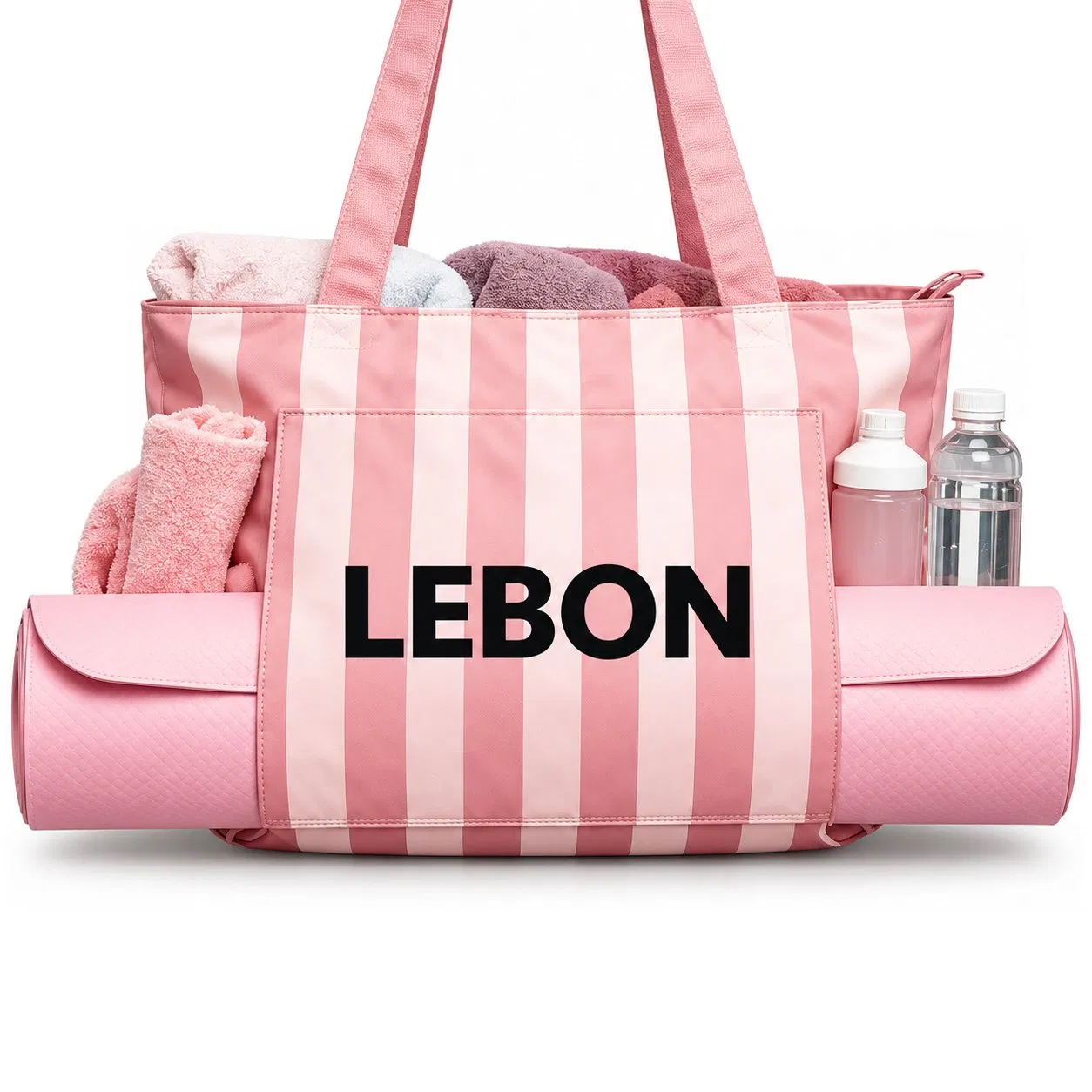 Polyester Yoga Gym Tote Bag with Detachable Mat Carrier Multi Pockets and Custom Logo