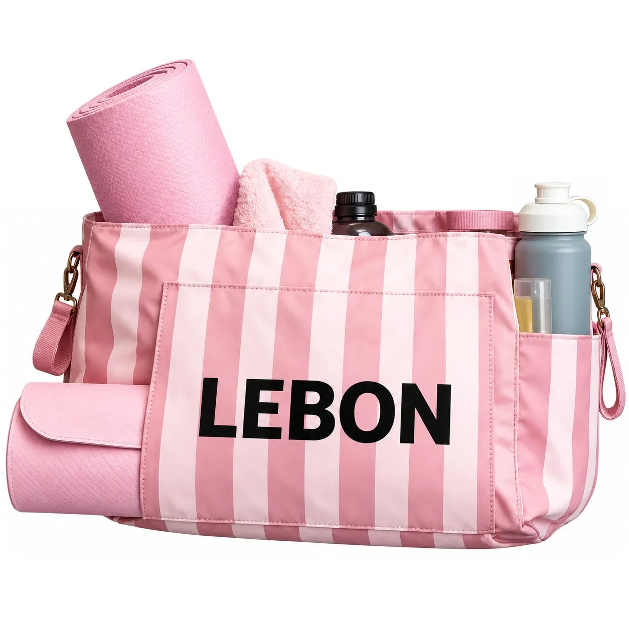 Polyester Yoga Gym Tote Bag with Detachable Mat Carrier Multi Pockets and Custom Logo