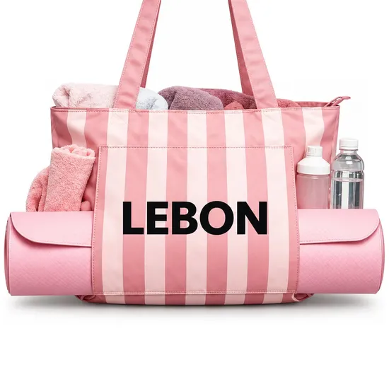 Polyester Yoga Gym Tote Bag with Detachable Mat Carrier Multi Pockets and Custom Logo