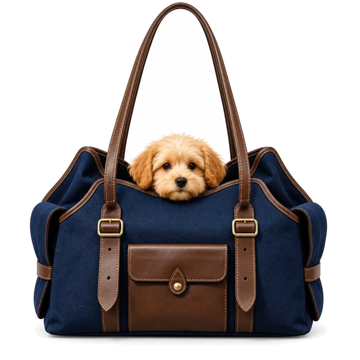 Breathable Pet Carrier Shoulder Bag with Open Top and Custom Logo Options