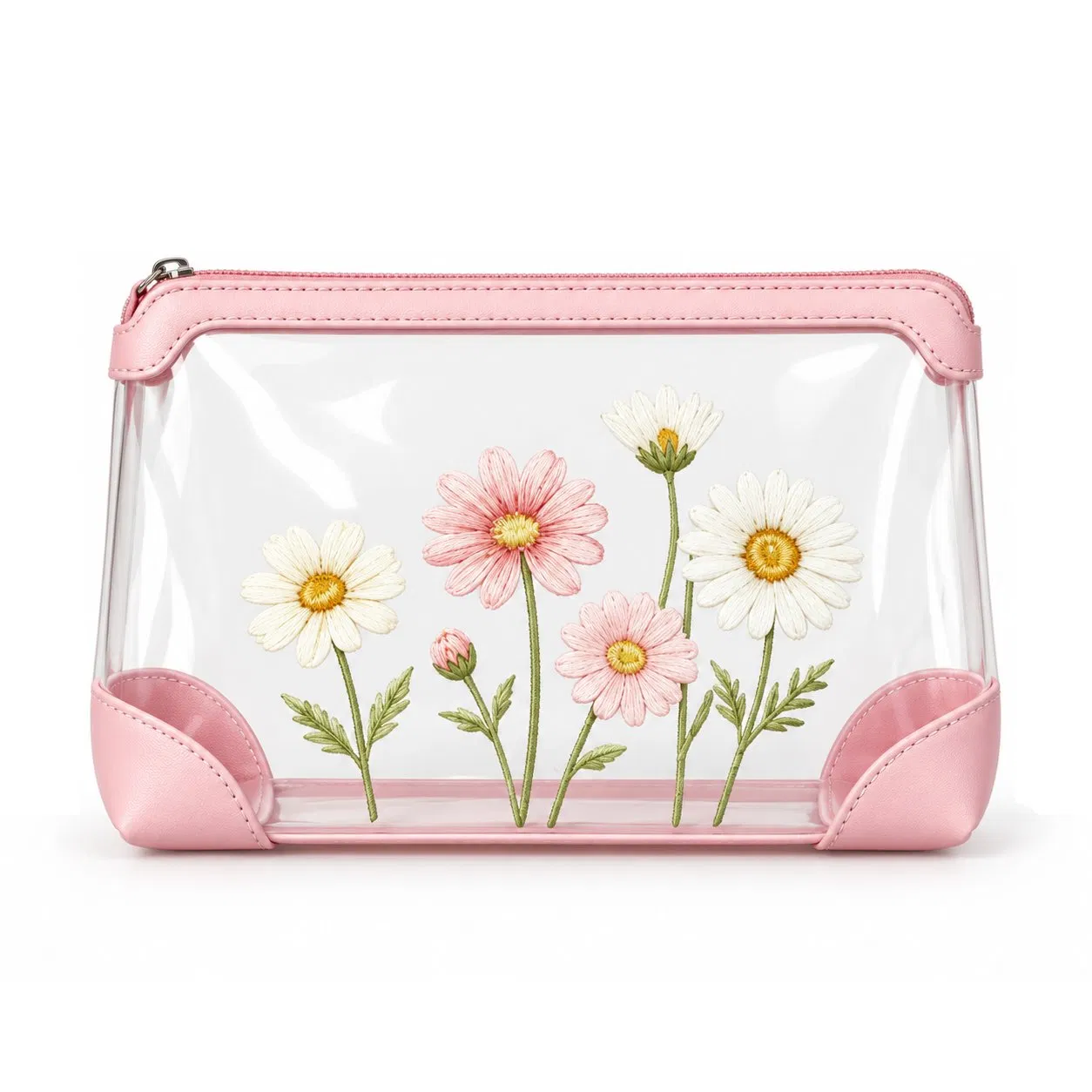 Clear Holographic TPU Cosmetic Bag with Custom Logo and Zipper