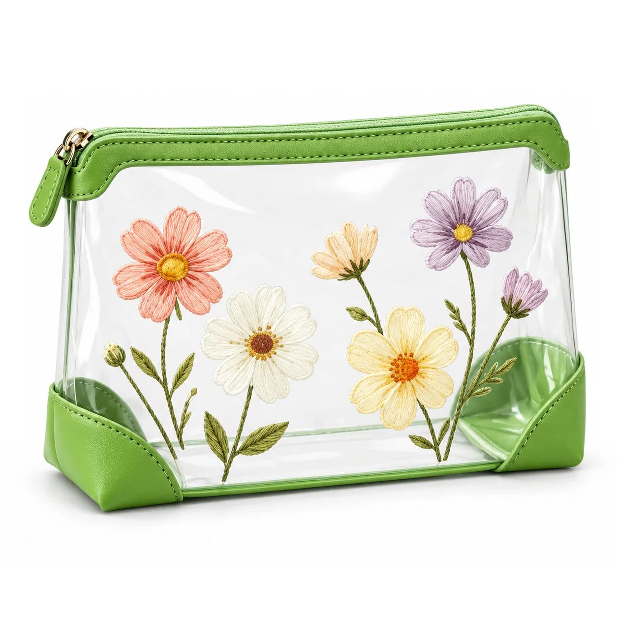 Clear Holographic TPU Cosmetic Bag with Custom Logo and Zipper