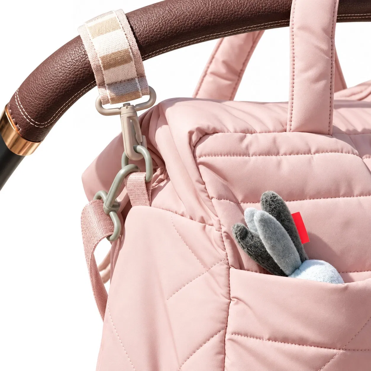 Custom Waterproof Oxford Diaper Tote Bag with Changing Pad and Stroller Clips
