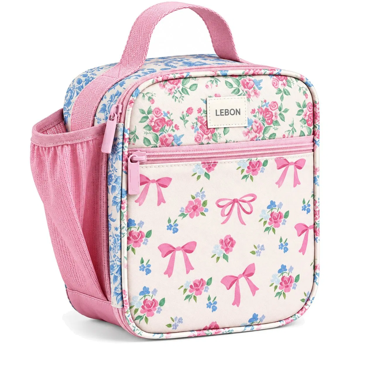 Custom Kids Insulated Lunch Tote Bag with Water Bottle Pocket for School
