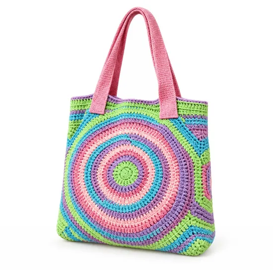 Custom Soft Knitted Tote Bag with Shoulder Straps for Summer Beach and Travel