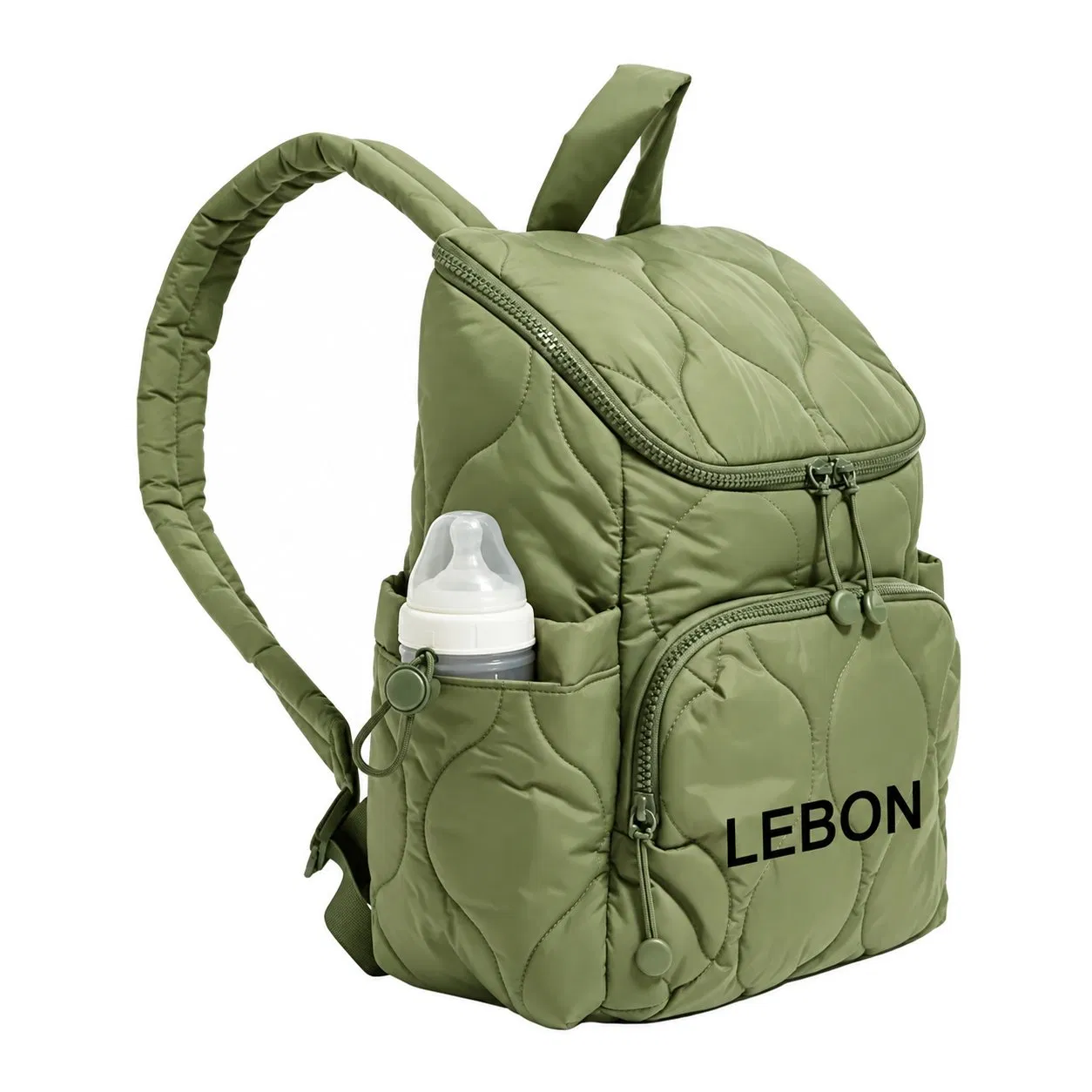 Custom Quilted Polyester Diaper Backpack with Insulated Organizer Pockets