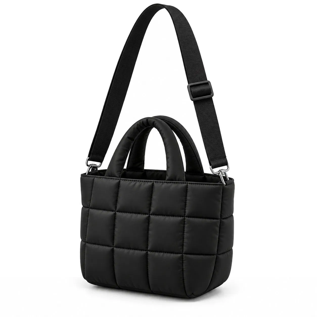 Custom Quilted Puffer Tote Bag with Detachable Strap for Daily Commute