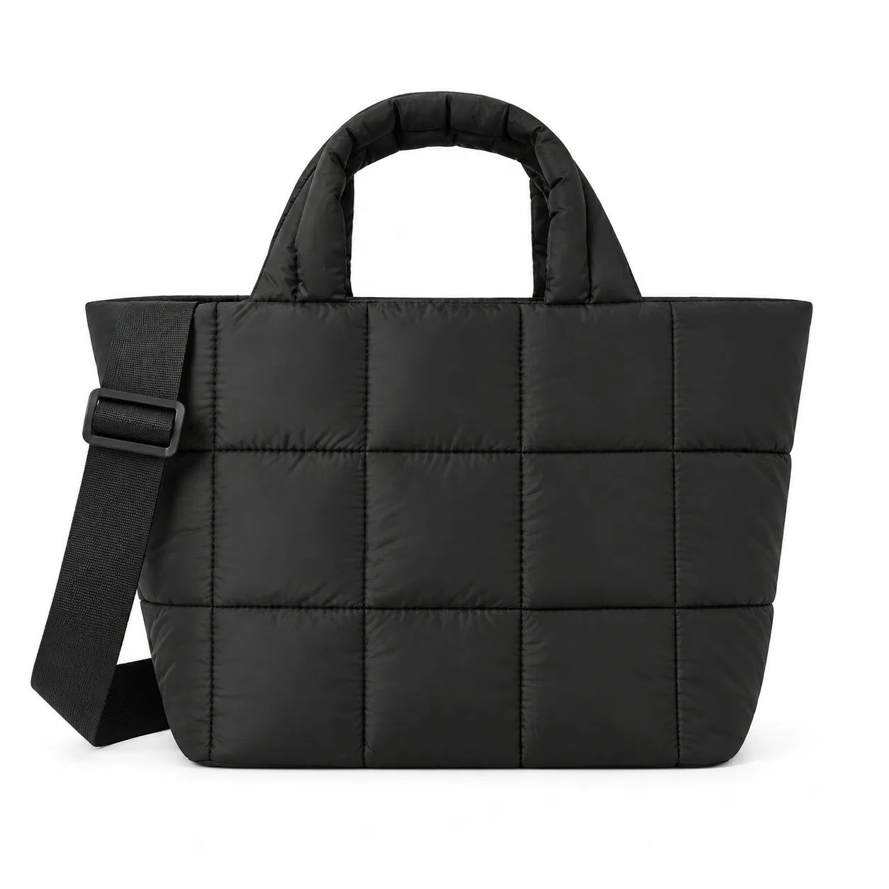 Custom Quilted Puffer Tote Bag with Detachable Strap for Daily Commute