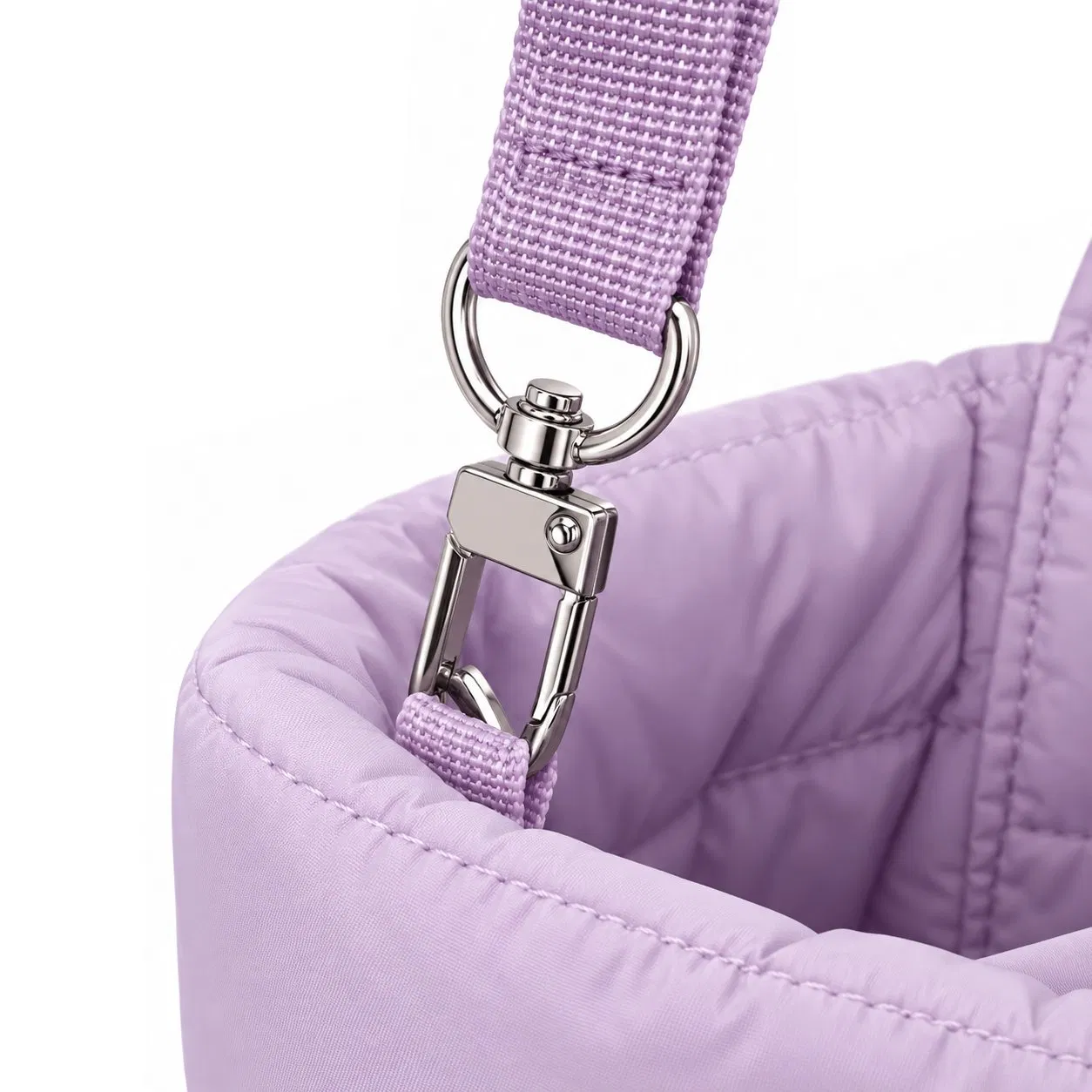 Custom Lightweight Quilted Puffer Handbag with Detachable Crossbody Strap