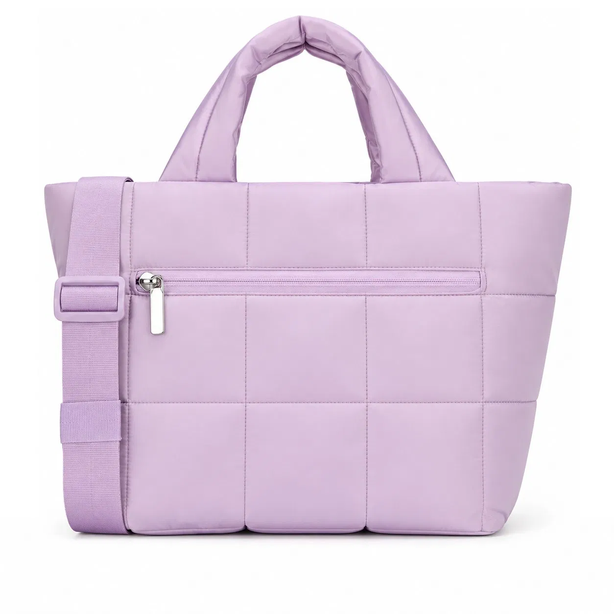 Custom Lightweight Quilted Puffer Handbag with Detachable Crossbody Strap