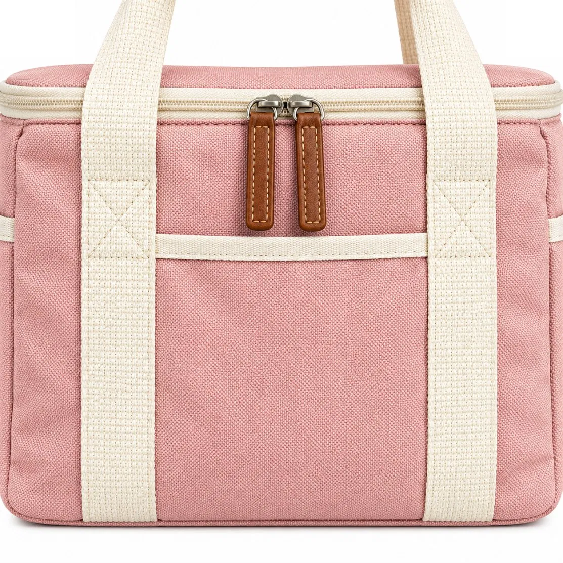 Custom Canvas Insulated Lunch Cooler Tote with PEVA Lining and Adjustable Strap