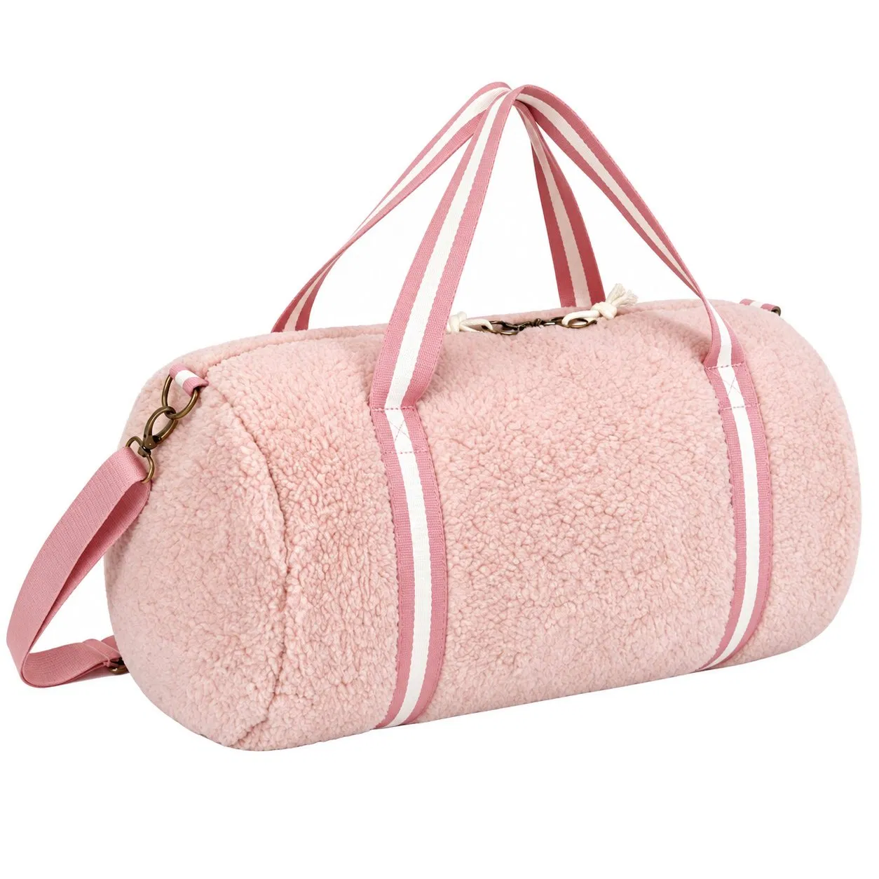 Custom Soft Teddy Fleece Travel Duffel Bag Large Capacity Gym Sports Weekend Handbag