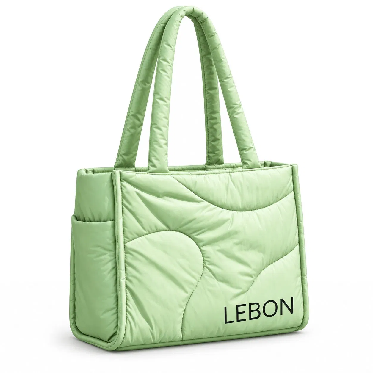 Custom Nylon Quilted Puffer Tote Bag Large Capacity Multi Pocket Shoulder Handbag for Work Travel Daily Use