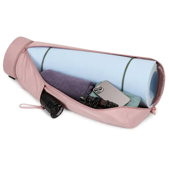Custom Polyester Yoga Mat Holder Gym Bag with Wet Compartment and Bottle Pocket