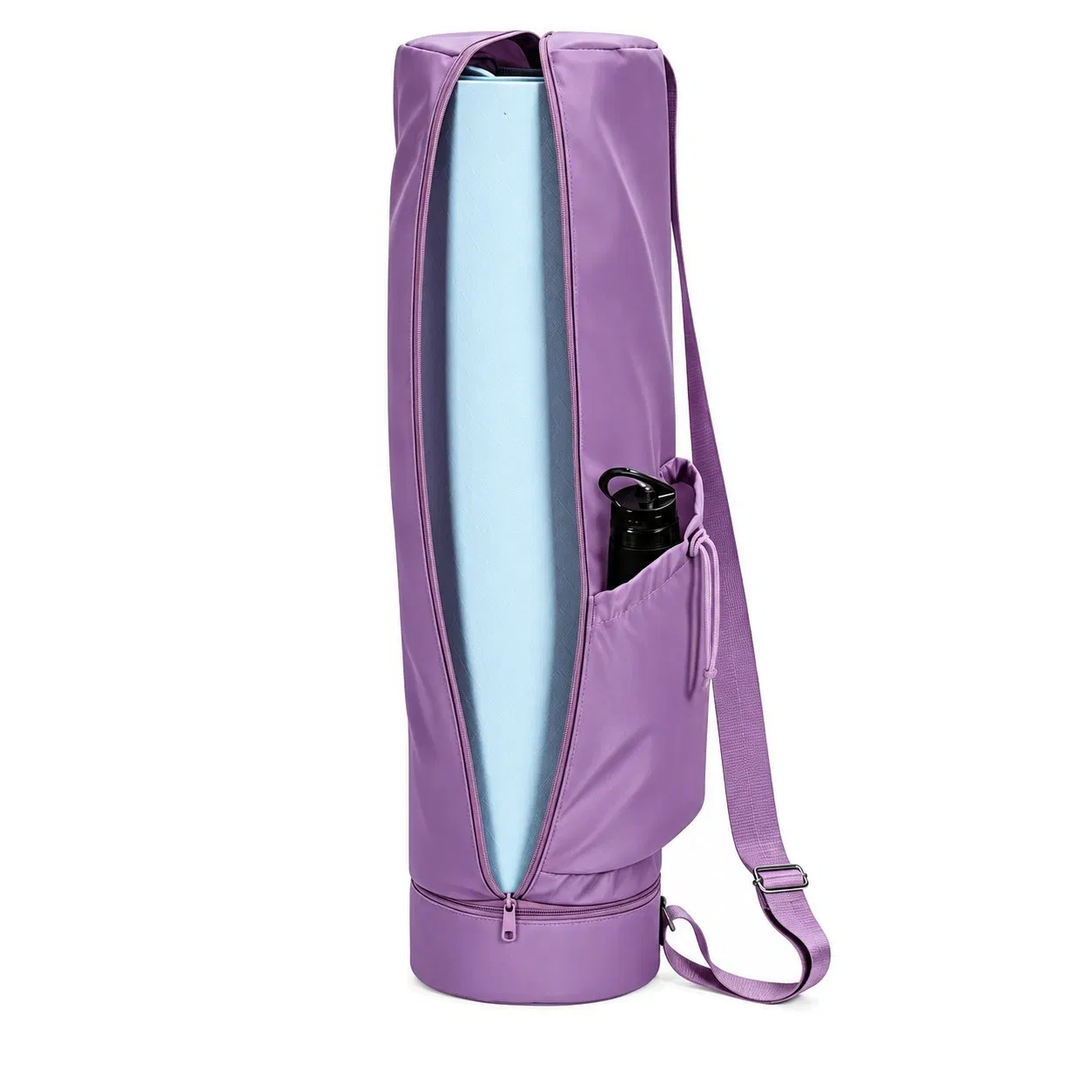 Custom Polyester Yoga Mat Holder Gym Bag with Wet Compartment and Bottle Pocket