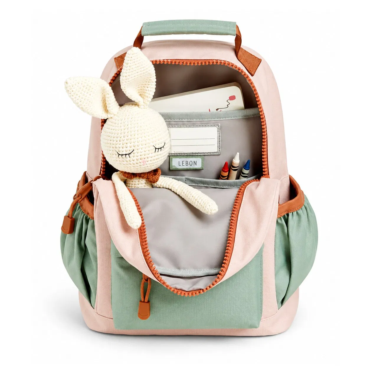 Custom Lightweight Kids Backpack Polyester Toddler School Bag with Side Pockets