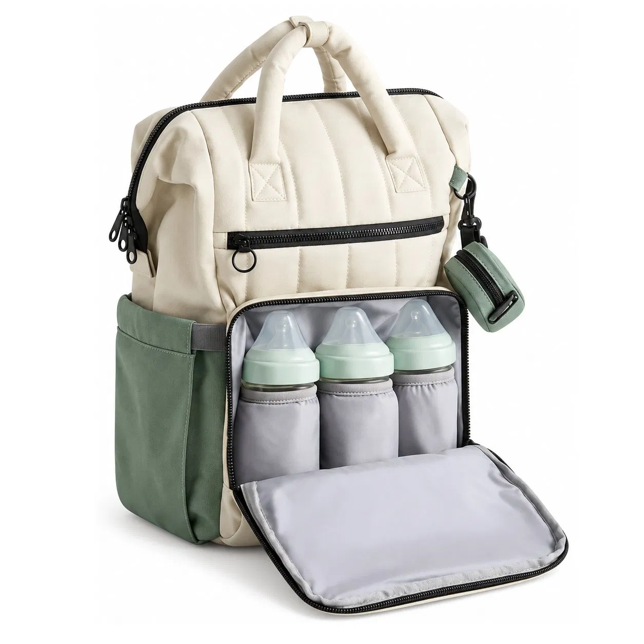 Waterproof Diaper Backpack Multifunctional Travel Mummy Bag with Mini Coin Purse