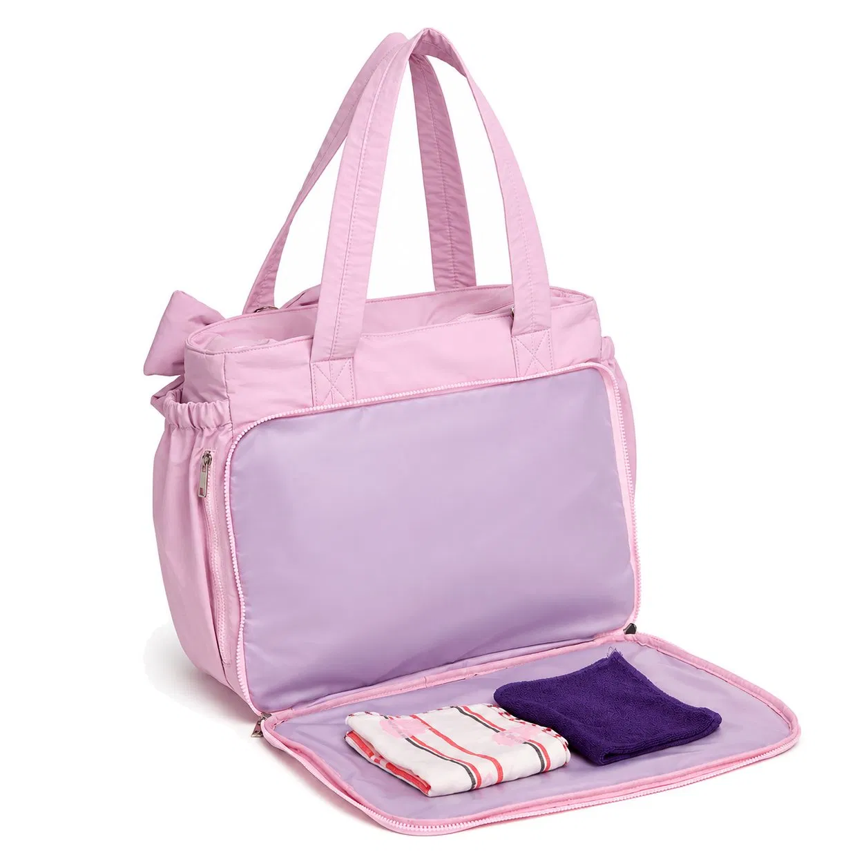 Lightweight Quilted Nylon Puffy Tote Bag with Shoulder Luggage Strap for Laptop Work Travel