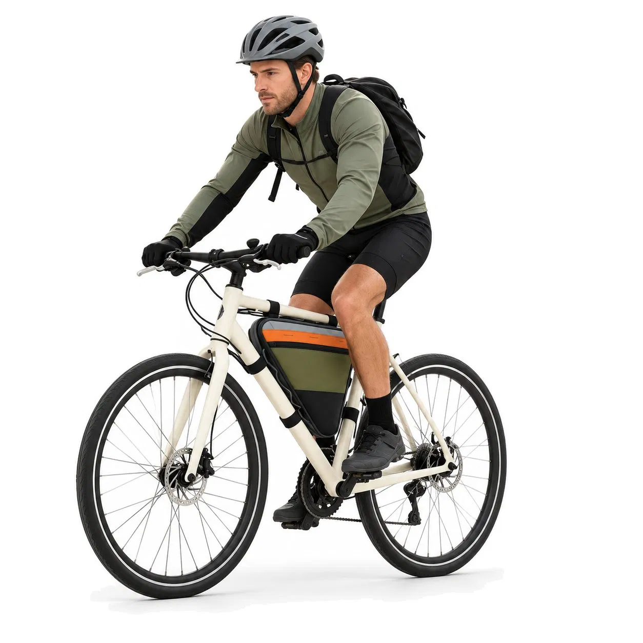 Waterproof External Frame Bicycle Bag 2L Triangle Front Tube Cycling Pouch with Custom Logo