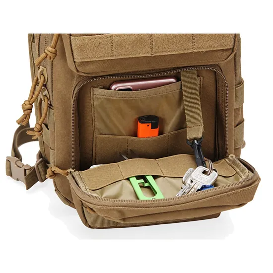 Portable Oxford Tactical Chest Bag with Adjustable Strap and Molle System for Hiking