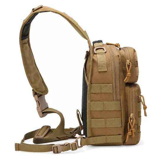 Portable Oxford Tactical Chest Bag with Adjustable Strap and Molle System for Hiking