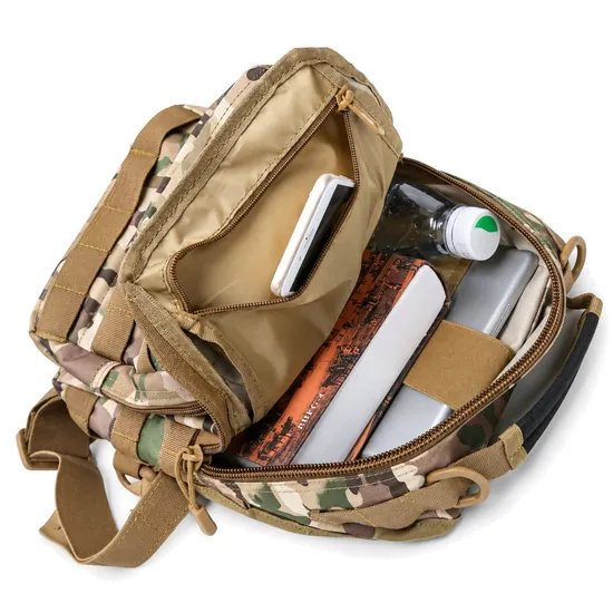 Portable Oxford Tactical Chest Bag with Adjustable Strap and Molle System for Hiking
