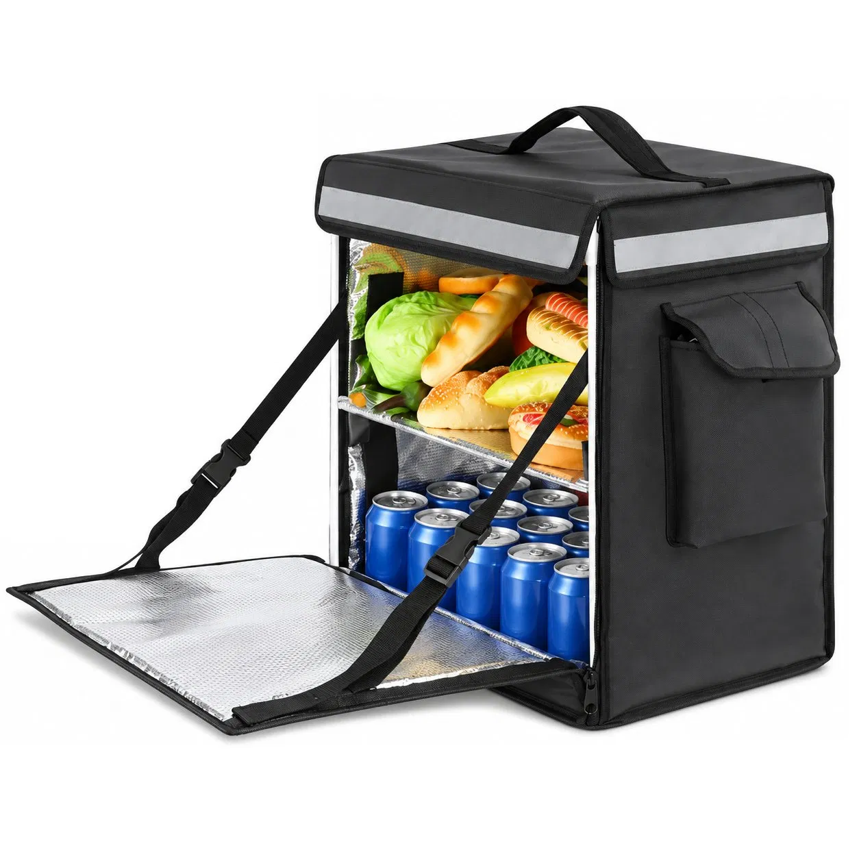 65L Waterproof Insulated Cooler Backpack with Zipper for Food Delivery and Outdoor Travel
