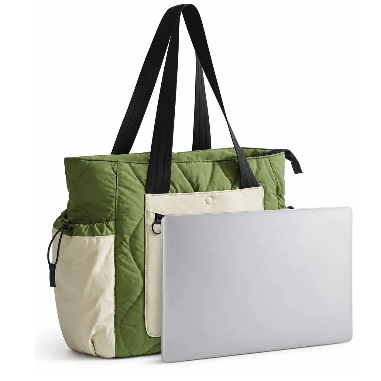 25L Quilted Puffy Nylon Tote Bag with Custom Embroidery and Polyester Lining for Women