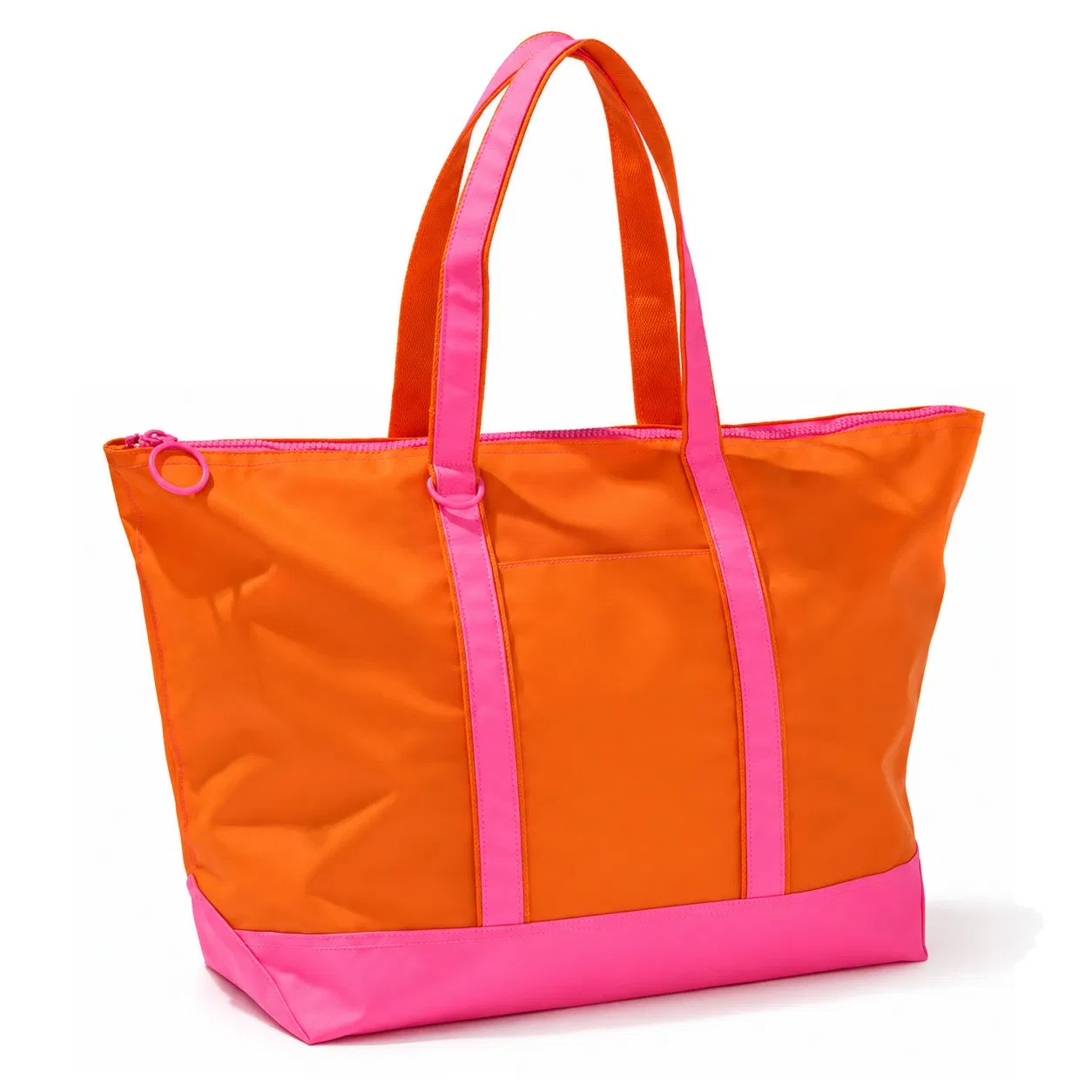 Quilted Nylon Puffer Tote Bag with Zipper Closure and Custom Embroidery for Women