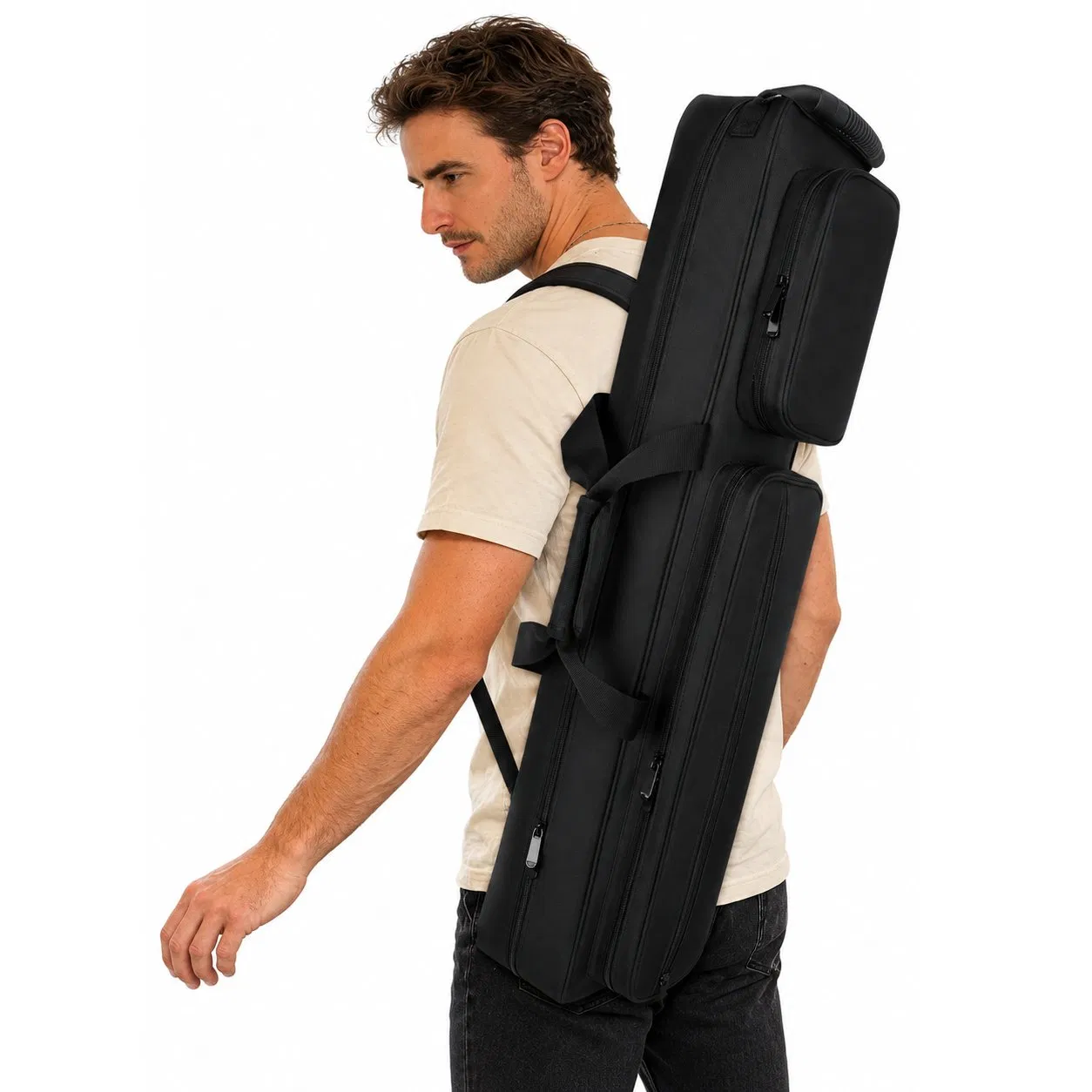 Water Resistant Polyester Pool Cue Carrying Bag with Adjustable Shoulder Strap for Snooker