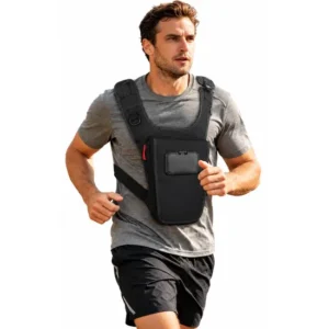 Portable Running Hydration Storage Vest with Adjustable Chest Straps and Phone Pocket