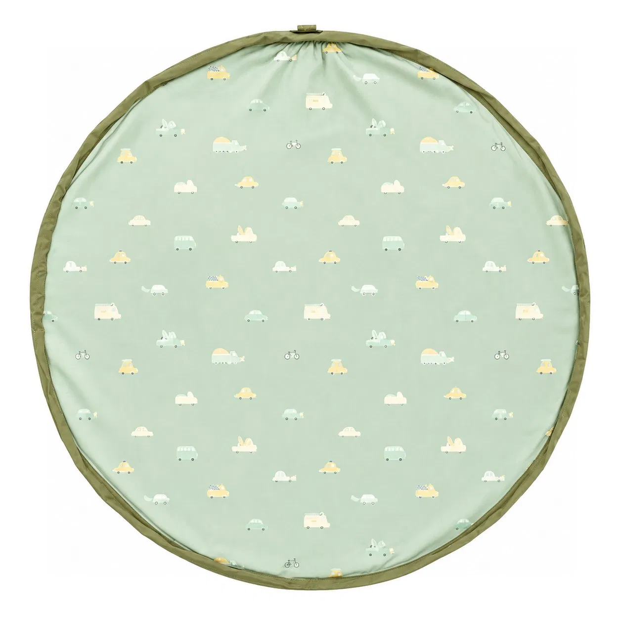 Foldable Polyester Toy Storage Play Mat with Double Drawstring and Custom Digital Printing